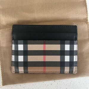 Authentic Burberry Canvas and Leather Card Case